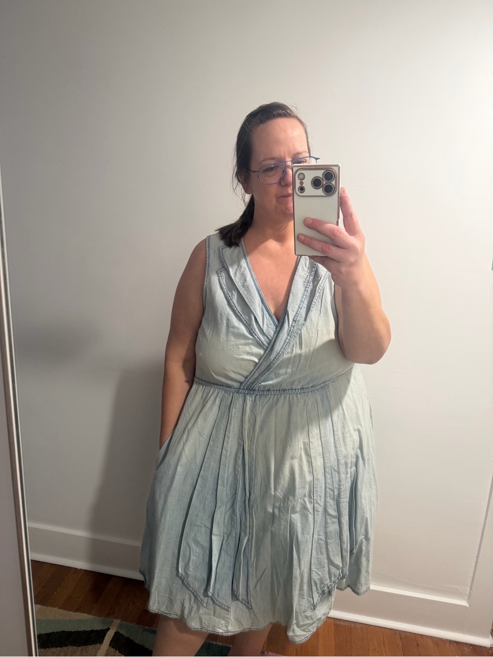 Anthropologie Maeve Chambray midi dress in XL